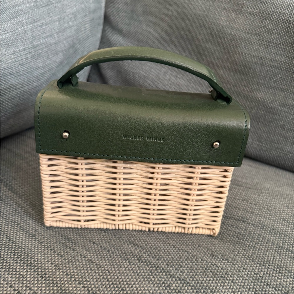 Wicker wings green Kuai mini bag